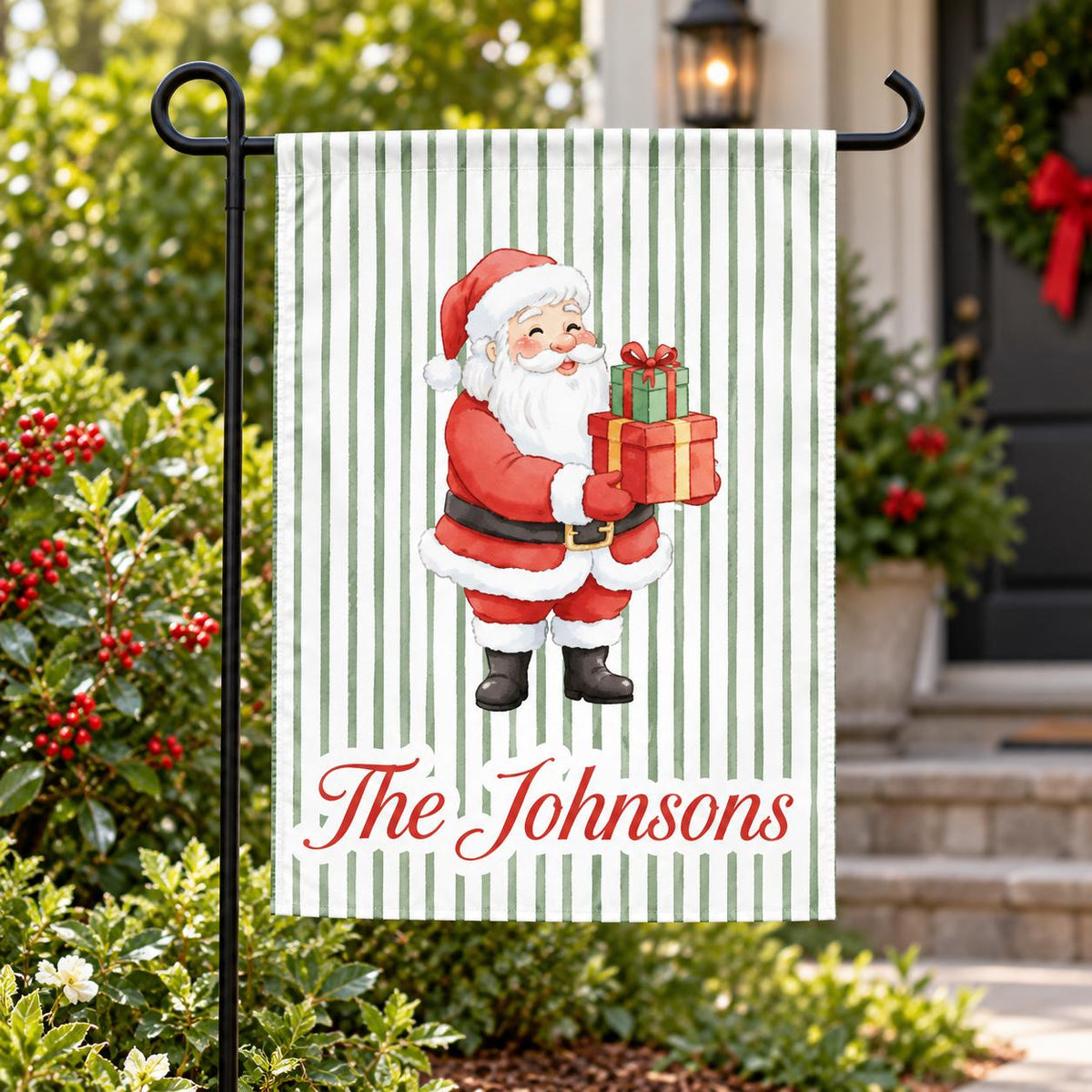 Custom Christmas Garden Flag, Personalized Winter Yard Decor (Vinyl)