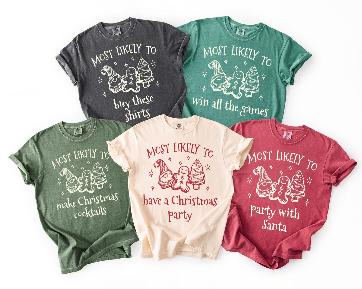 Christmas Cookies Comfort Colors® T-Shirt, Custom Christmas Quotes Tees, Holiday Crew Matching Gift