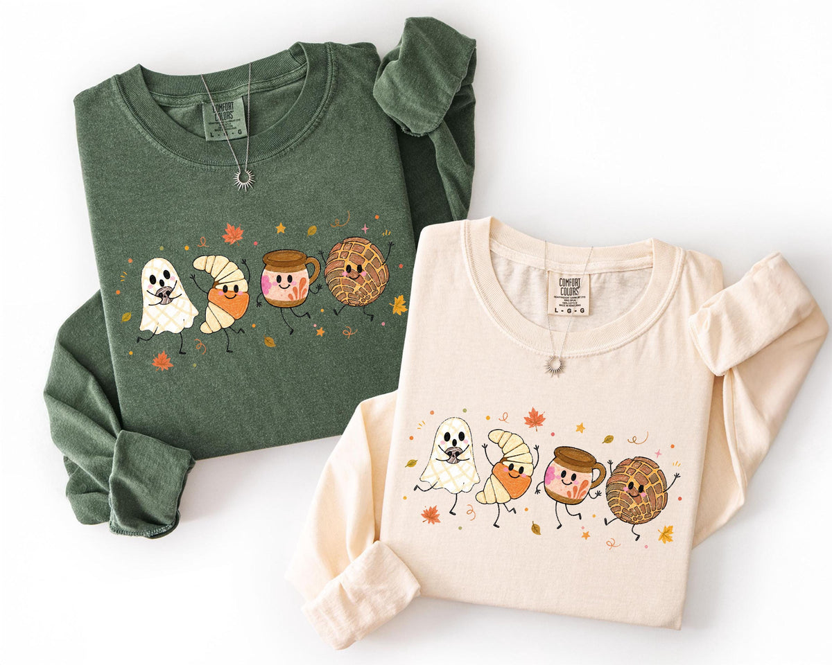 Pantasmas Ghost Comfort Colors® Shirt, Latina Spooky Season Tee, Mexican Halloween Long Sleeve