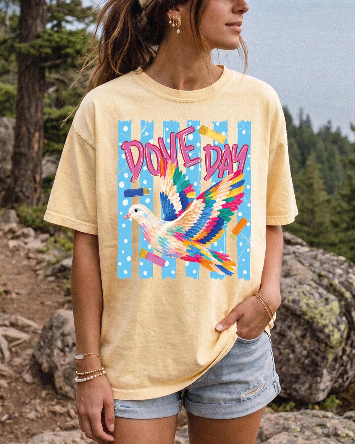 Colorful Dove Day Comfort Colors® Shirt, Hunting Lover Women Tee, Hunting Season Gift