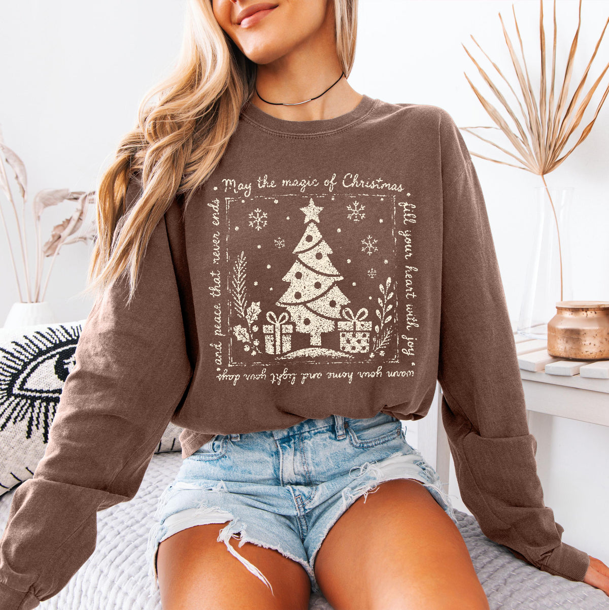 May the Magic Be with You Comfort Colors® Shirt, Merry Christmas Women Tee, Holiday Long Sleeve Gift