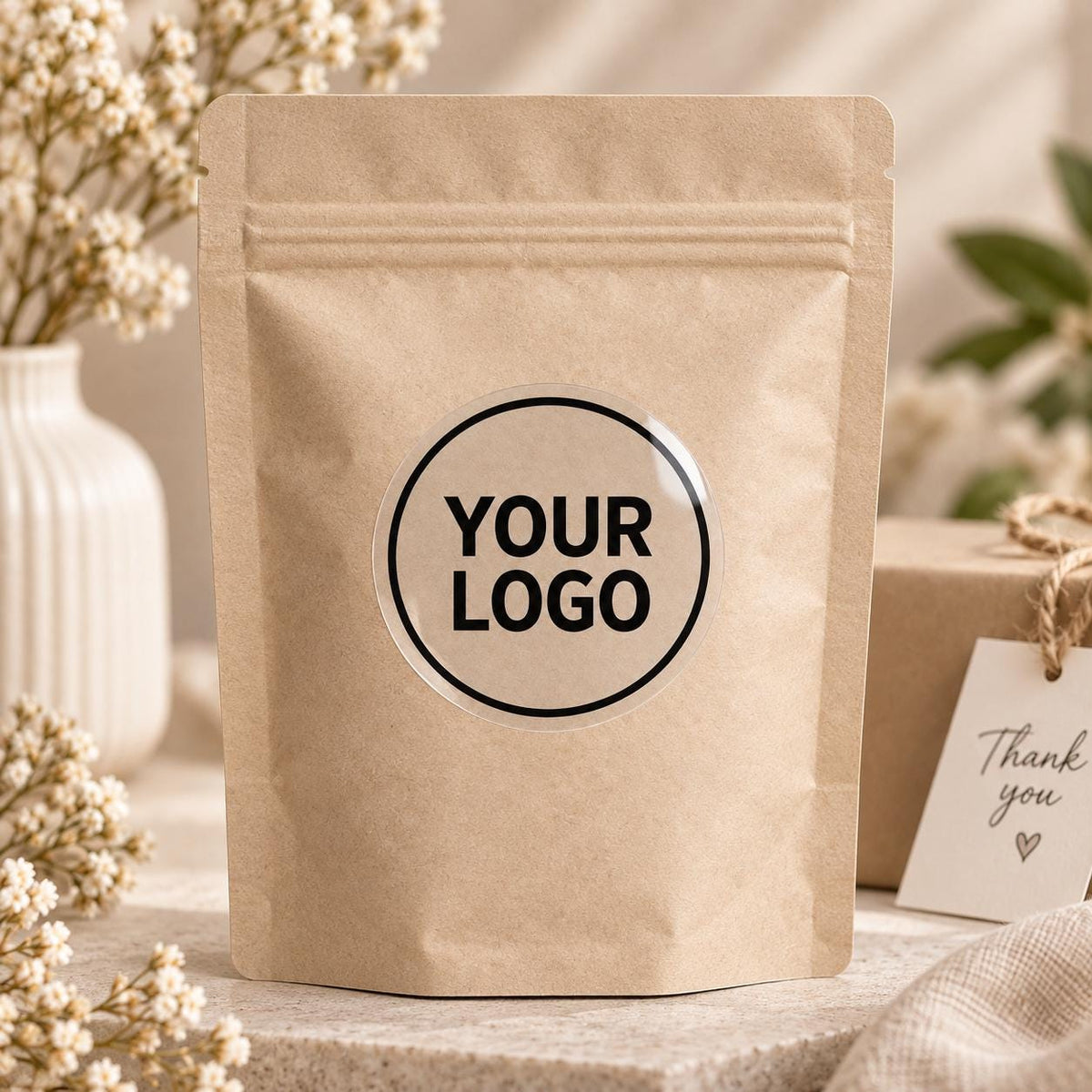 Custom Sticker, Round Packaging Stickers, Your Logo, Brand, Small Business, Clear or White Stickers Self-adhesive — Peel & Stick