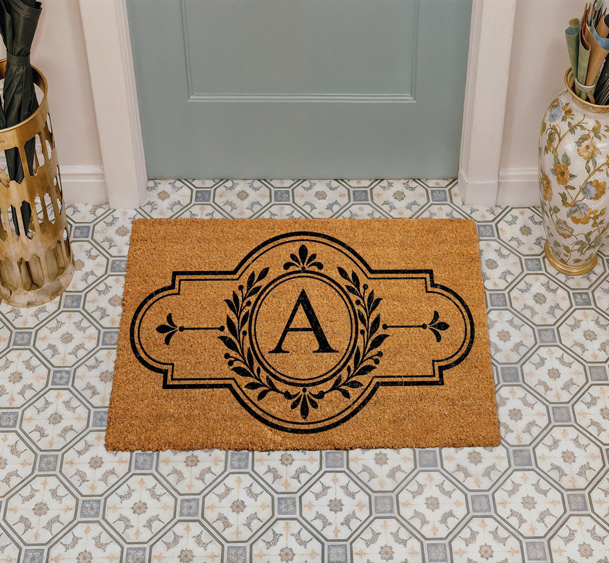 Custom Monogram Doormat, Personalized Initial Welcome Mat, New Home Housewarming Gift