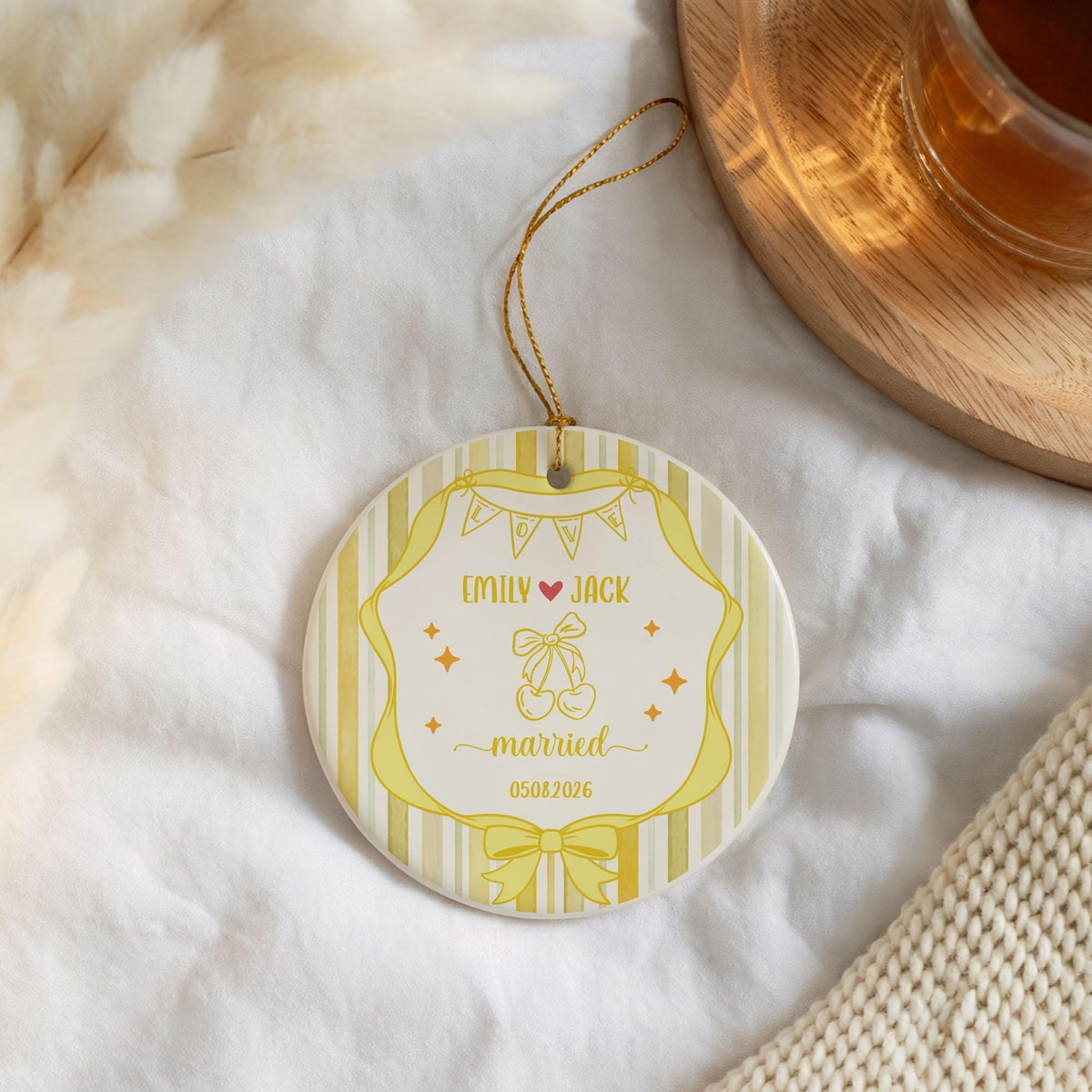 First Christmas Married Ornament, Mr and Mrs Wedding Keepsake