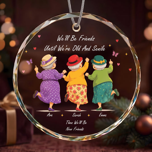 Personalized Best Friends Christmas Ornament 2026, Funny Old Ladies Friends Keepsake