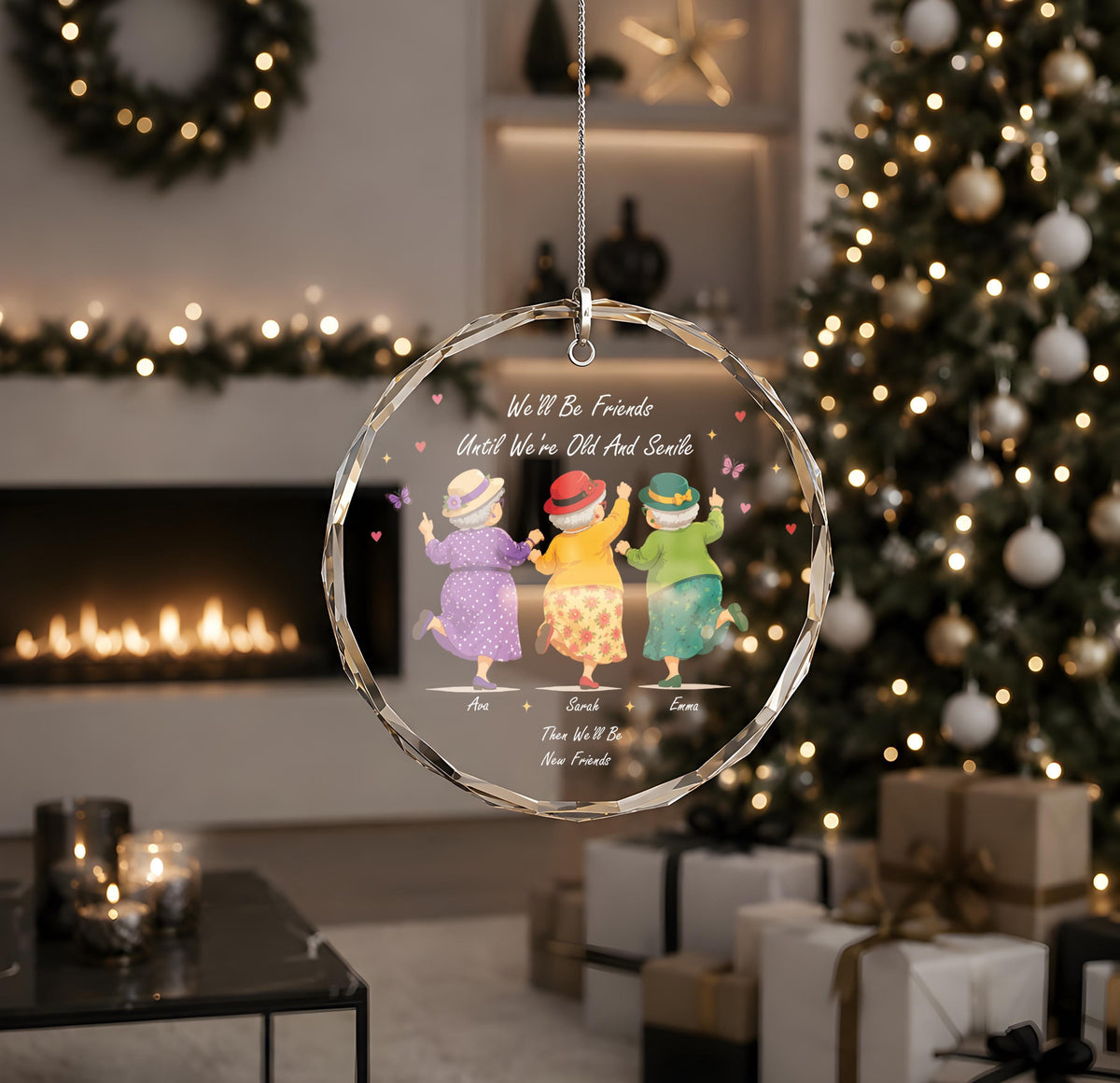Personalized Best Friends Christmas Ornament 2026, Funny Old Ladies Friends Keepsake
