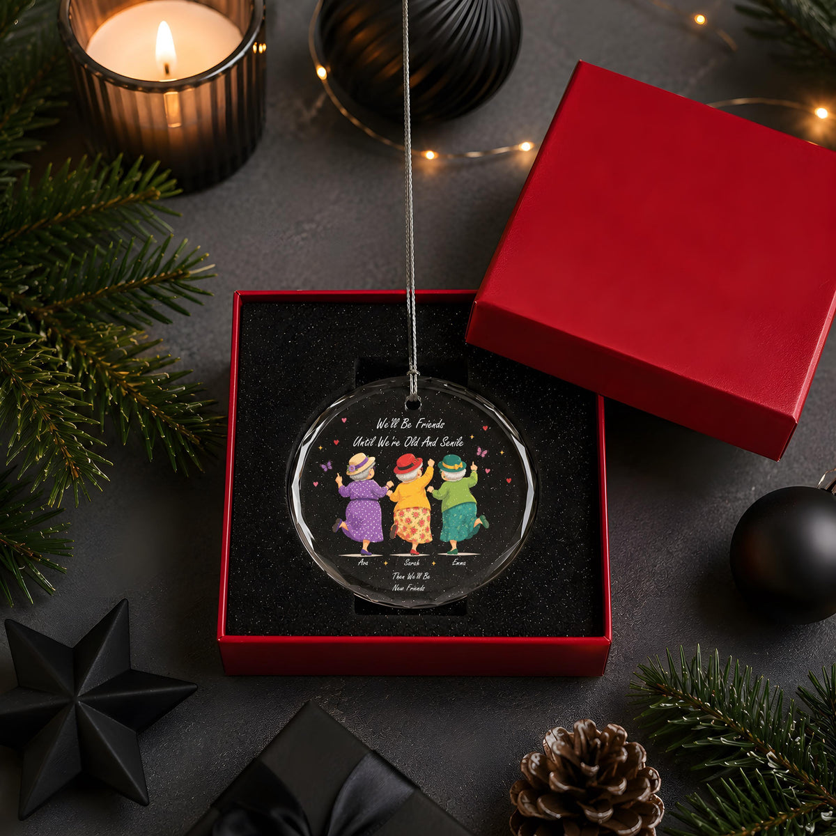 Personalized Best Friends Christmas Ornament 2026, Funny Old Ladies Friends Keepsake