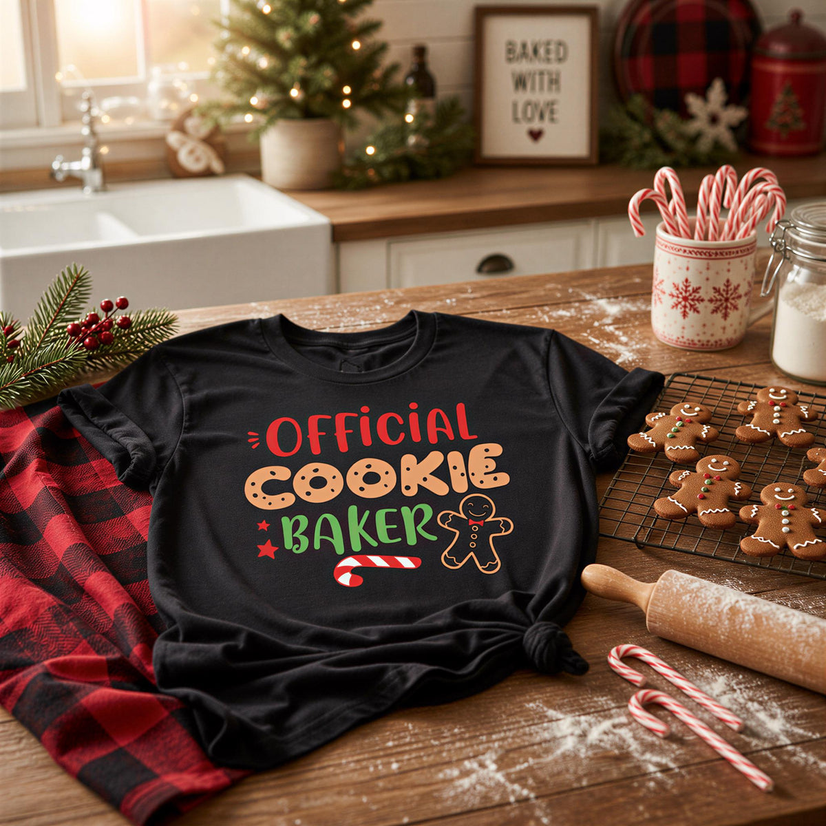 Christmas Gingerbread Family Shirt, Official Cookie Baker T-Shirt, Cookie Tester Tee, Xmas Cookie Sweatshirt