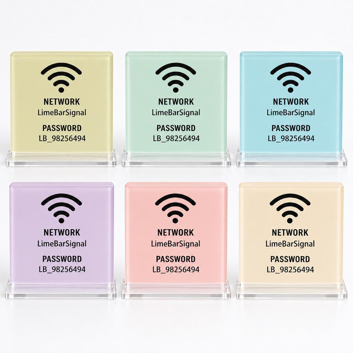 Custom Acrylic WiFi Sign, Personalized Network Password Display (Restaurant, Cafe, Bar)