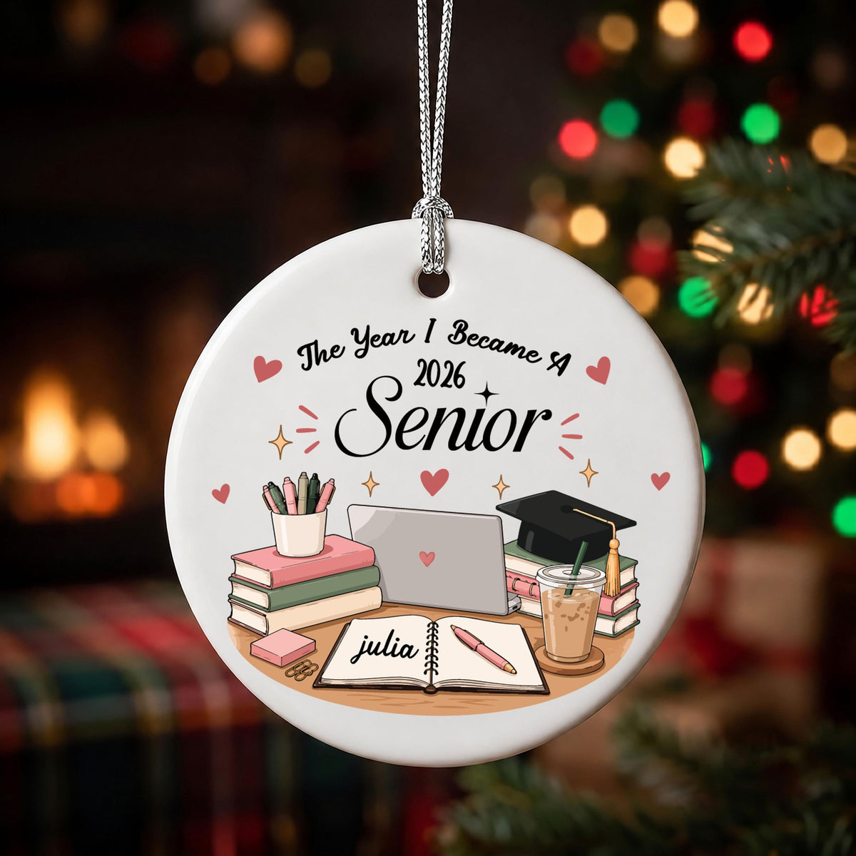 Personalized Senior Graduation Ornament, The Year I Became a Senior Keepsake (Glass or Ceramic)