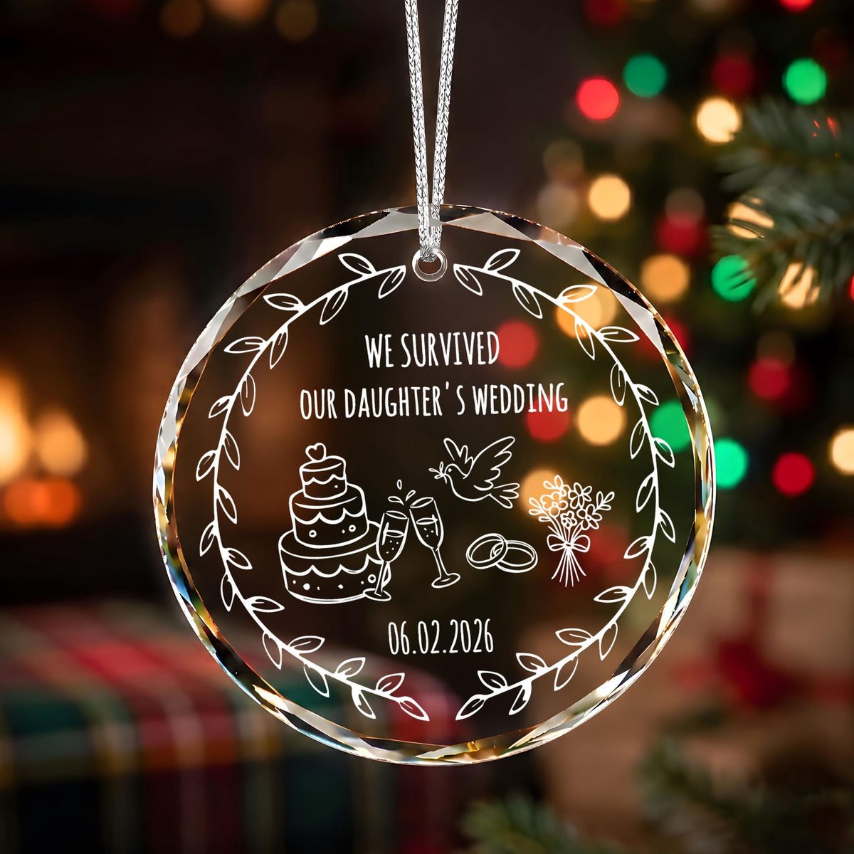 Parents of the Bride Wedding Ornament, Custom Date Keepsake