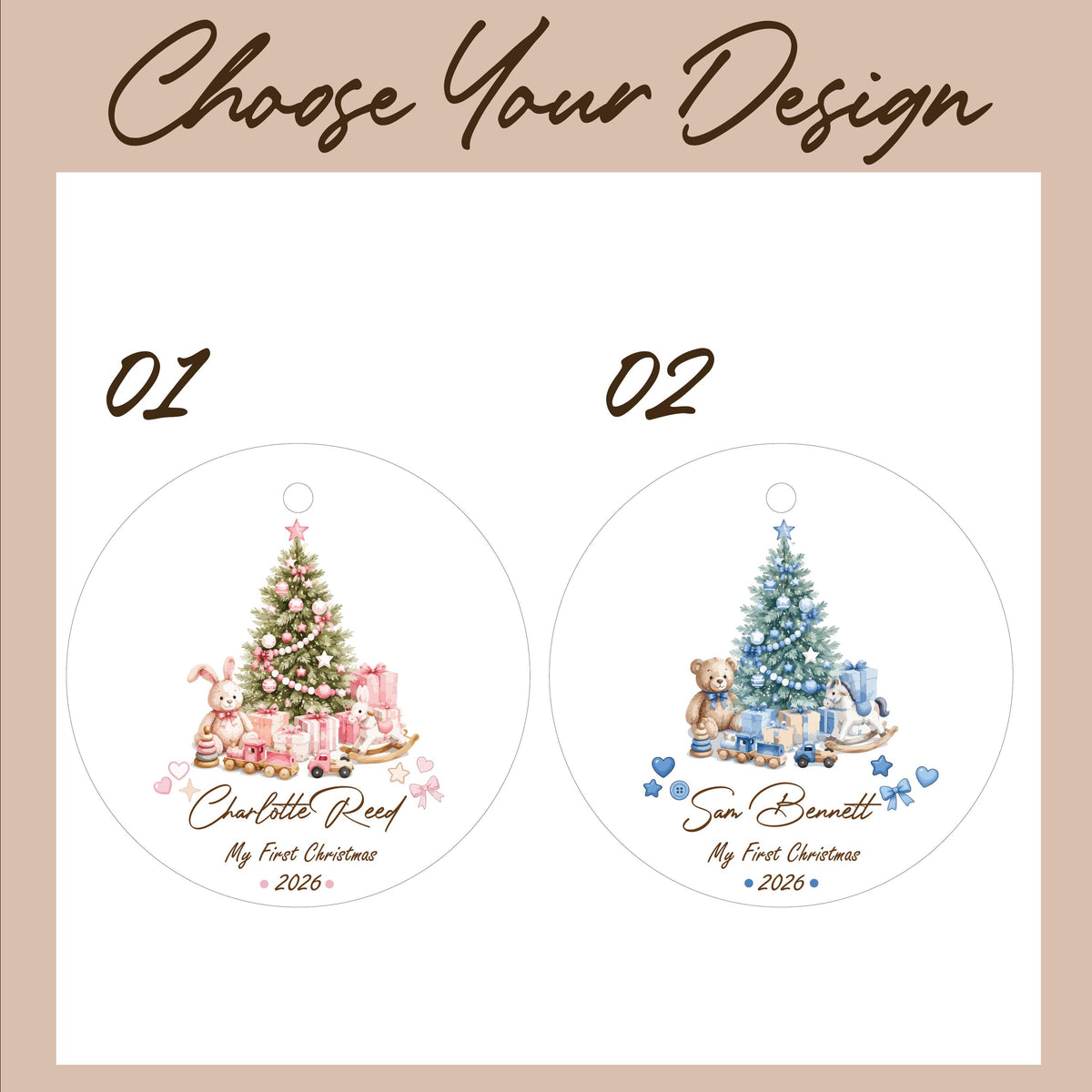 Personalized Baby's First Christmas Ornament, Blue Boy Ceramic Keepsake (2026)