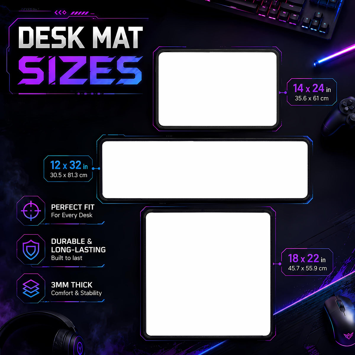 Candy Cane Christmas Desk Mat, Holiday Gaming Mouse Pad, Winter Wonderland Office Decor