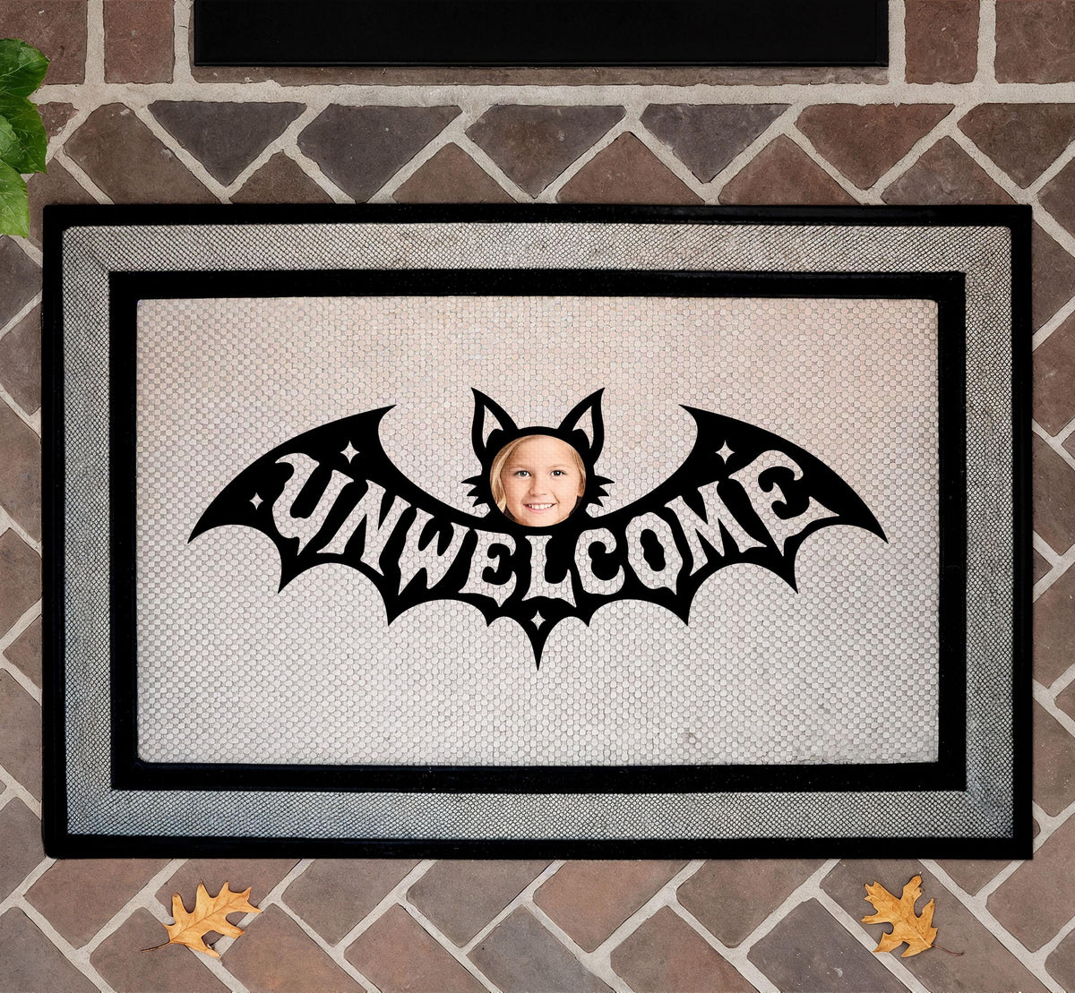 Spooky Halloween Bat Welcome Mat, Funny Go Away Front Door Mat
