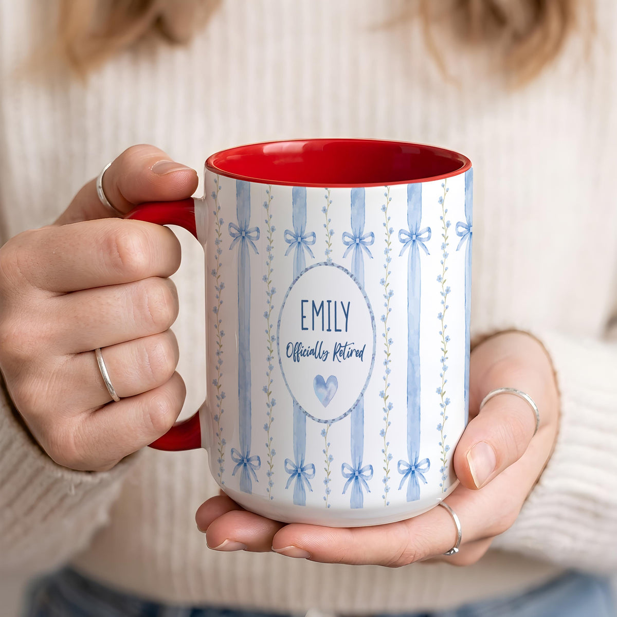 Personalized Retirement Mug, Custom Name Officially Retired Coffee Cup, Coworker Leaving Gift