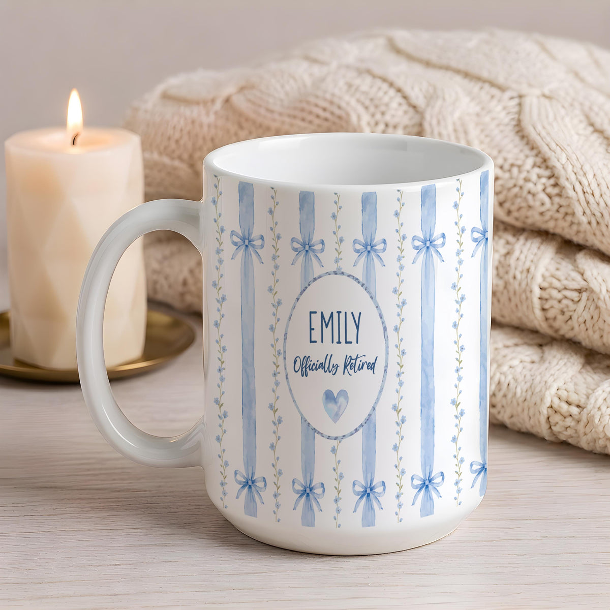 Personalized Retirement Mug, Custom Name Officially Retired Coffee Cup, Coworker Leaving Gift