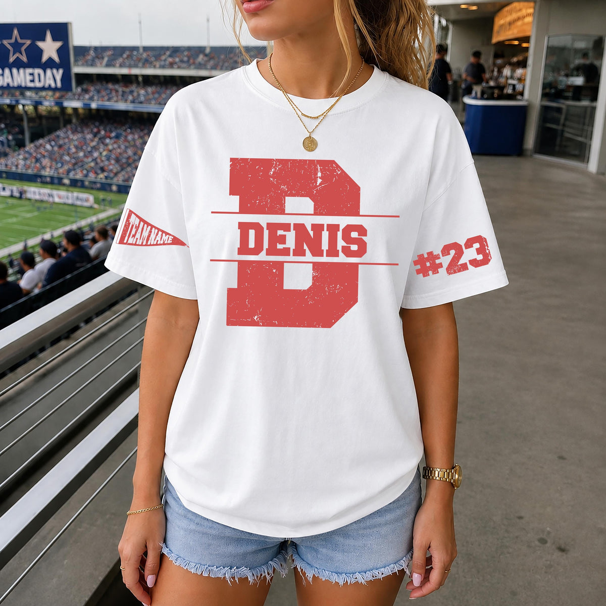 Personalized School Initial, Name and Number Shirt