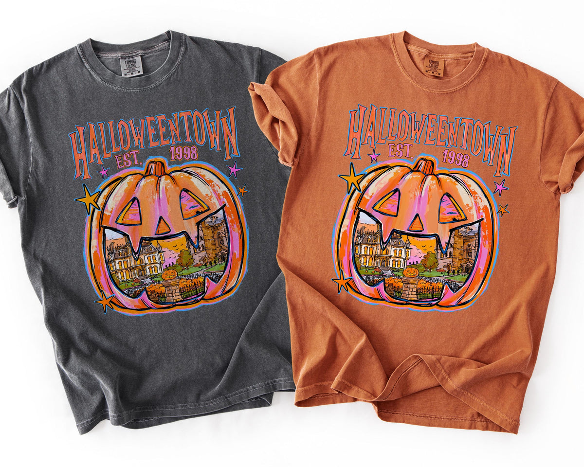 Retro Halloweentown Comfort Colors® T-Shirt, Colorful Spooky Season Shirt, Halloween Women Gift Tee