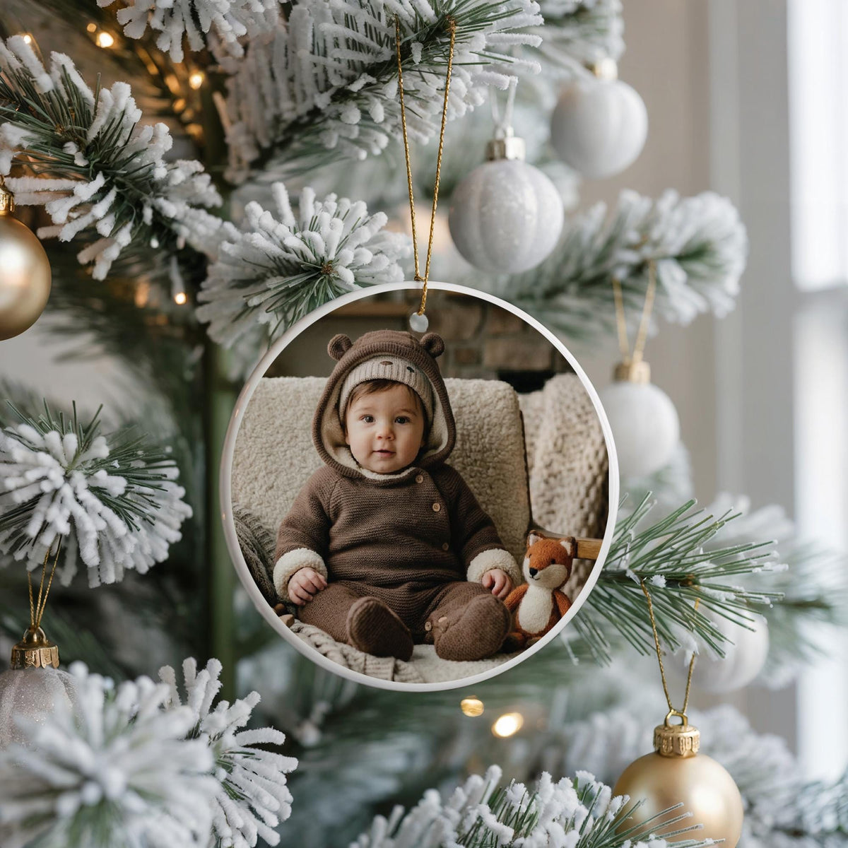 My First Christmas Photo Ornament, Baby Photo Xmas Decoration