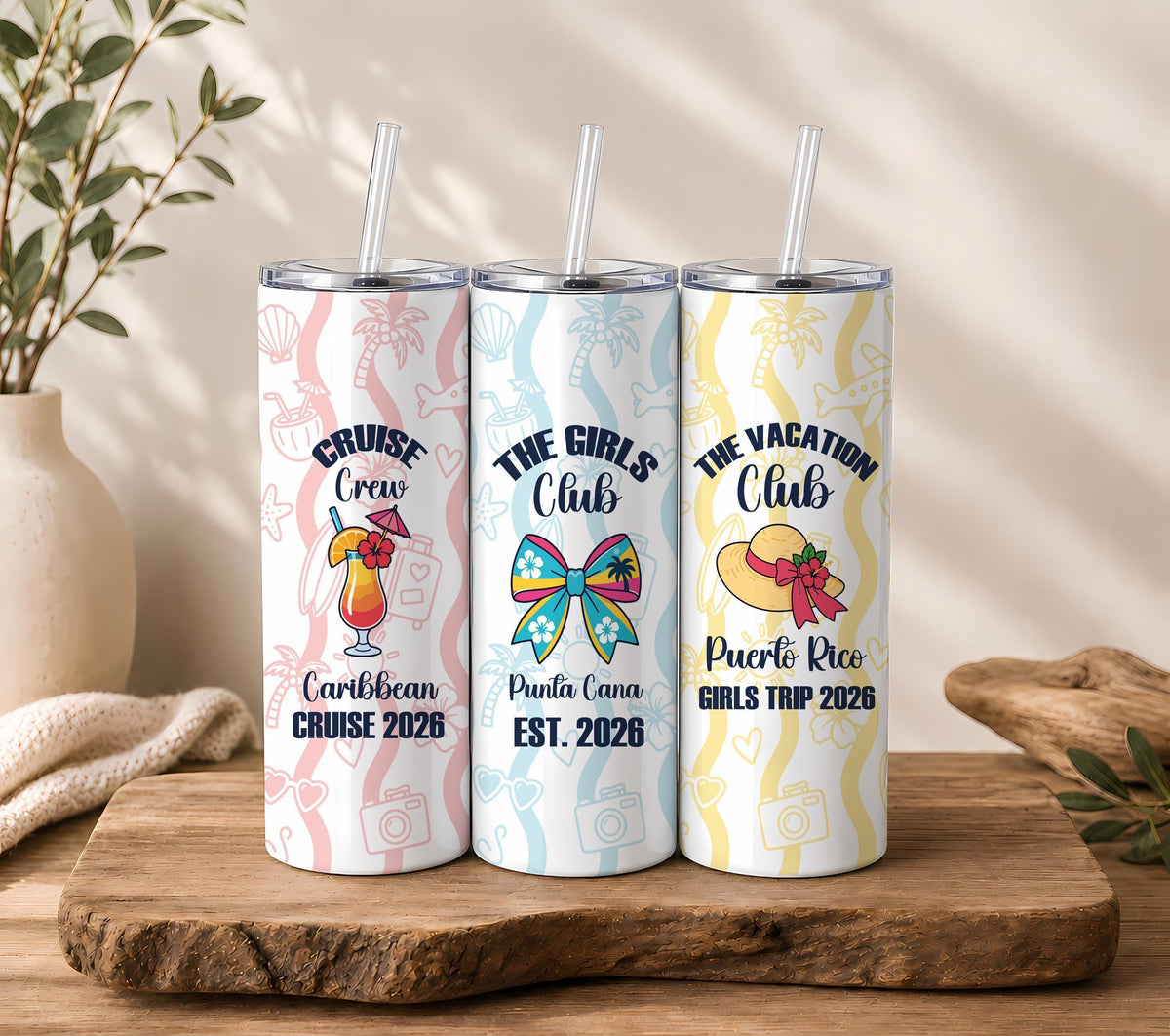 Personalized Girls Trip and Cruise Tumbler, 20 oz