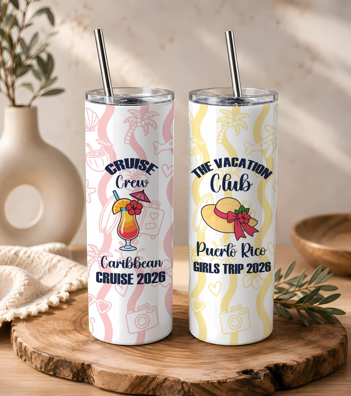 Personalized Girls Trip and Cruise Tumbler, 20 oz