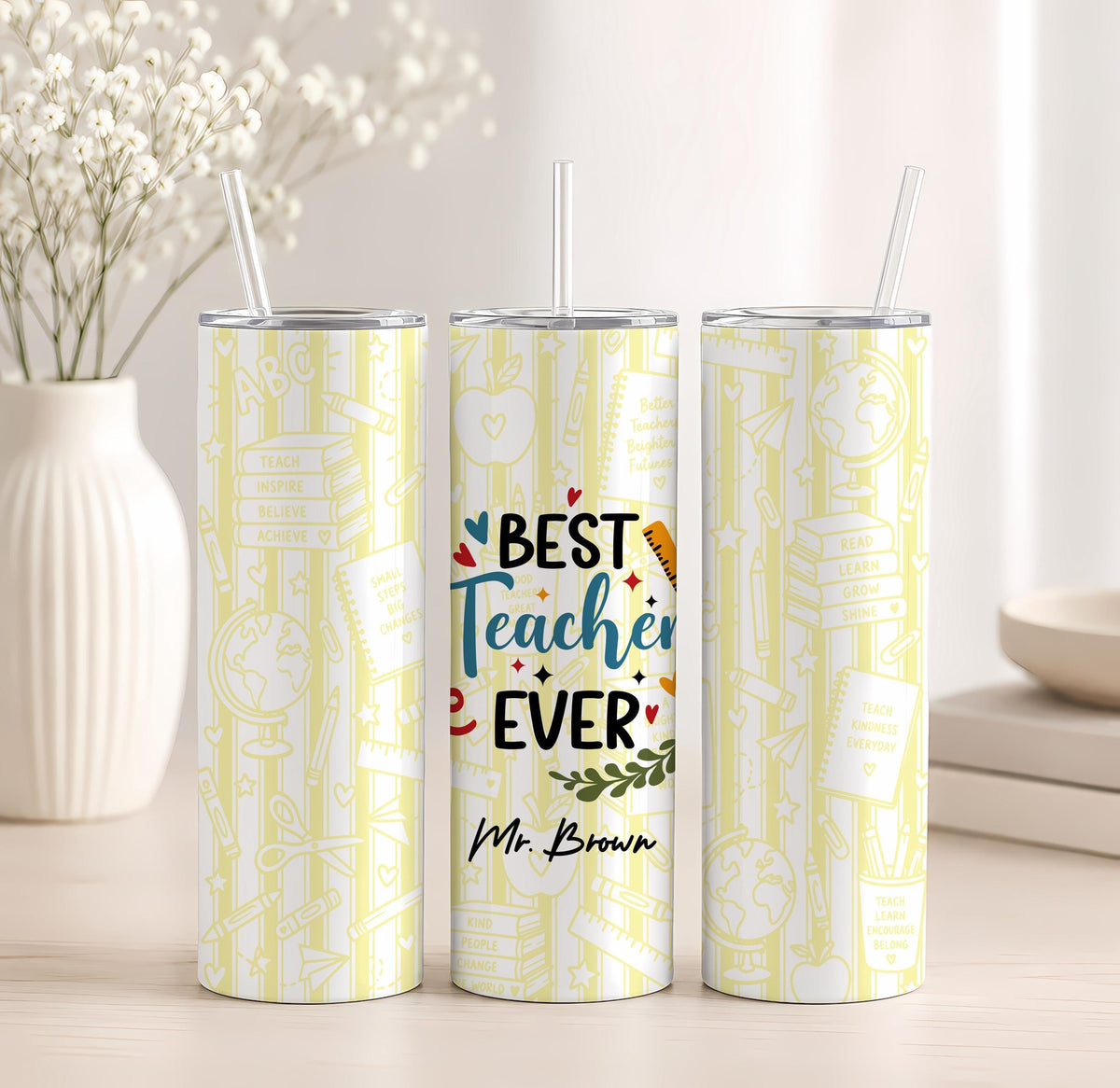 Personalized Teacher Pencil Tumbler, 20 oz