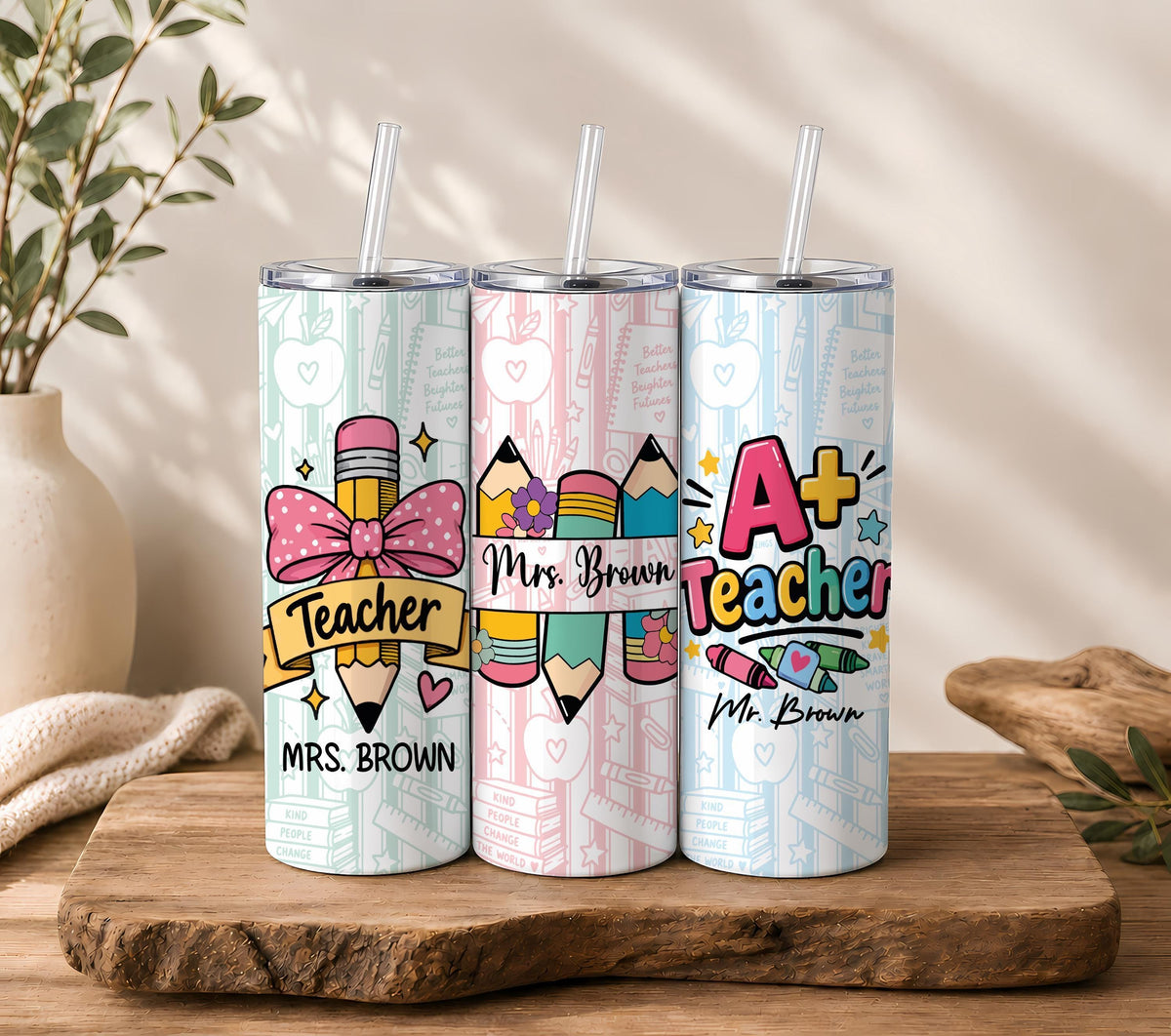 Personalized Teacher Pencil Tumbler, 20 oz