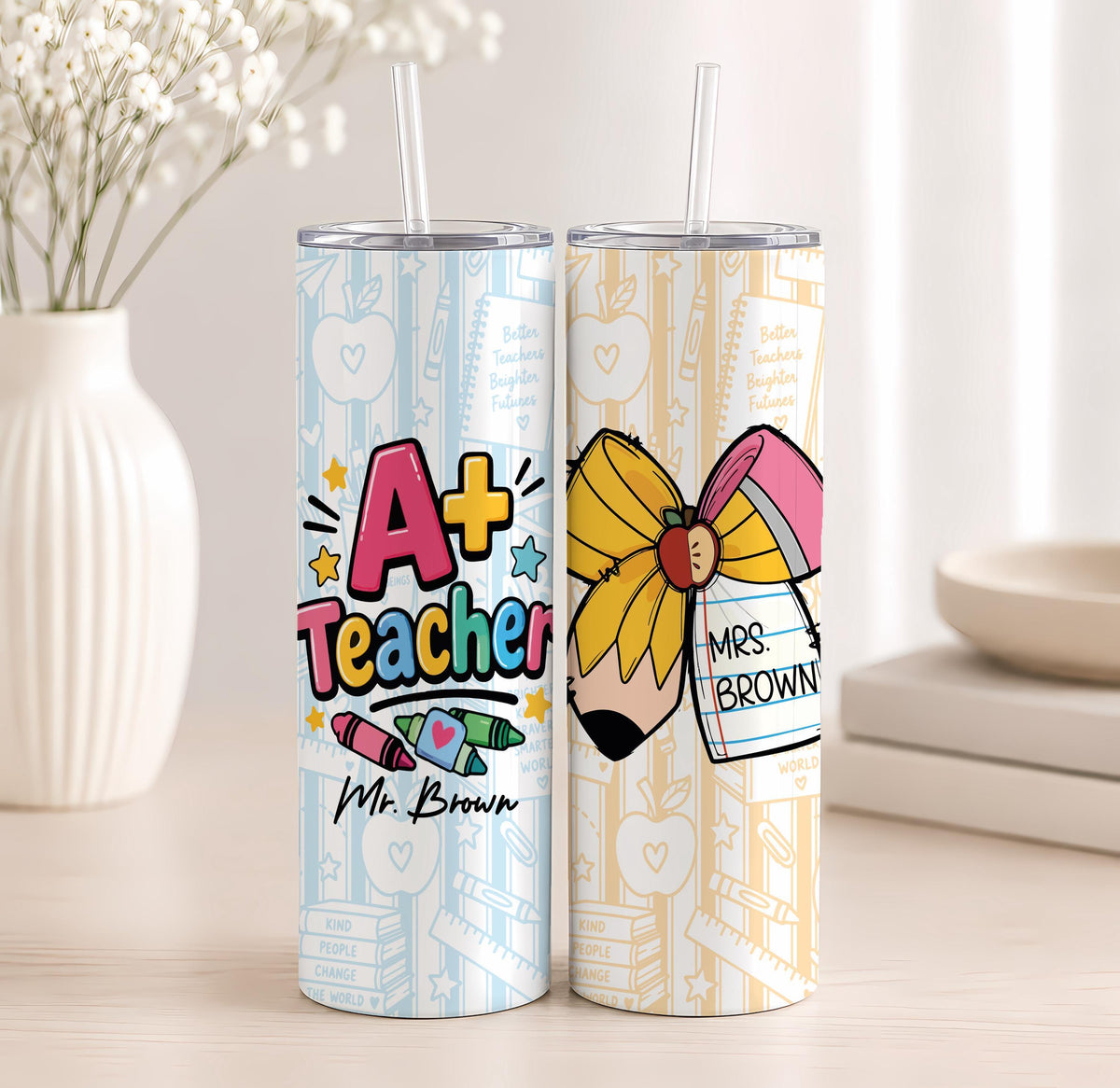 Personalized Teacher Pencil Tumbler, 20 oz