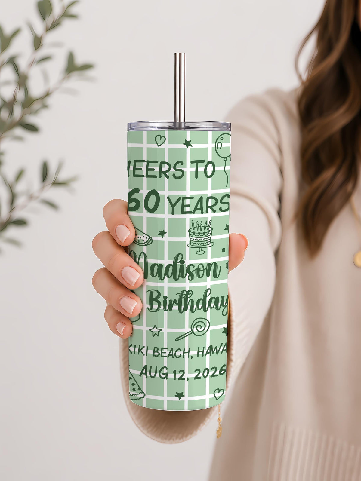 Personalized Milestone Birthday Tumbler, 20 oz