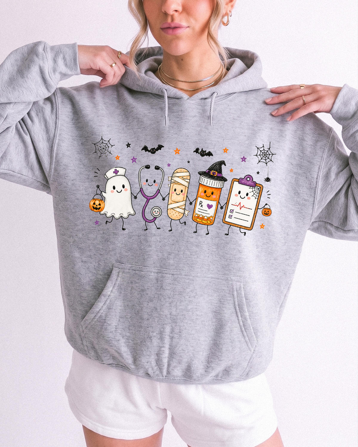 Halloween Nurse Sweatshirt, Spooky Nurse T-Shirt, Pumpkin Nursing Hoodie, Ghost Nursing Tee