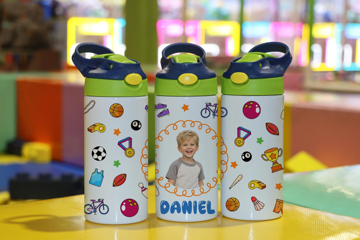 Personalized Kids Photo Tumbler, Custom Picture Cup (Handle)