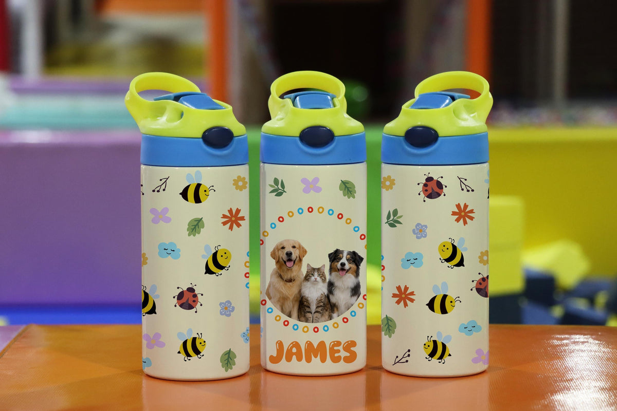 Personalized Kids Photo Tumbler, Custom Picture Cup (Handle)