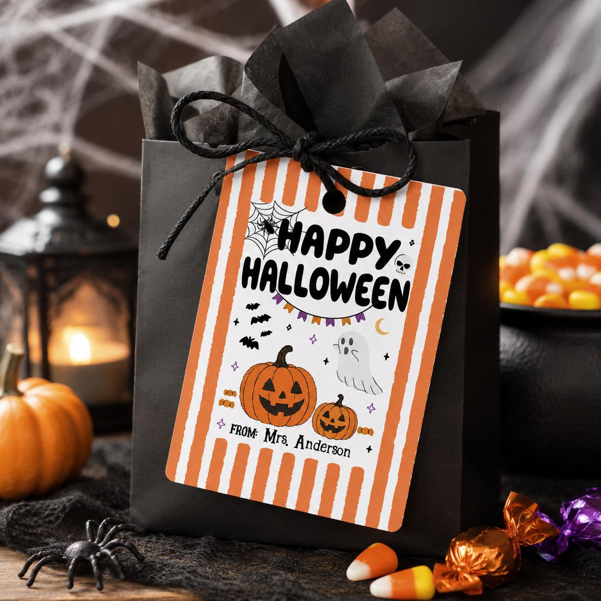 Halloween Treat Bag Tags, Personalized Party Favor Labels (Printed)