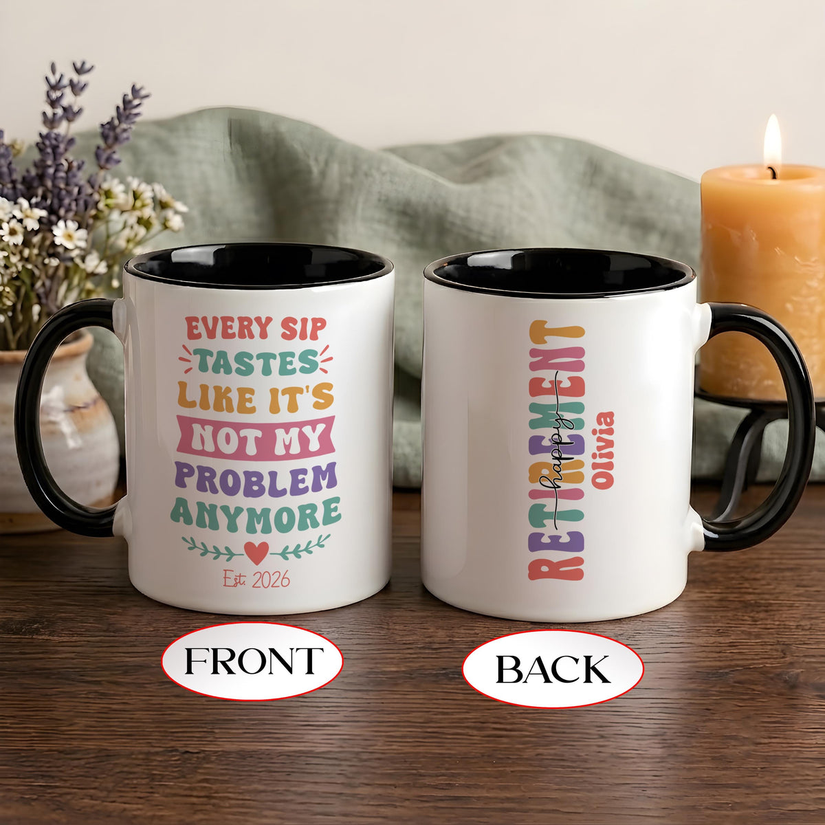Personalized Retirement Mug, Custom Retired Coffee Cup, Funny Coworker Retirement Gift