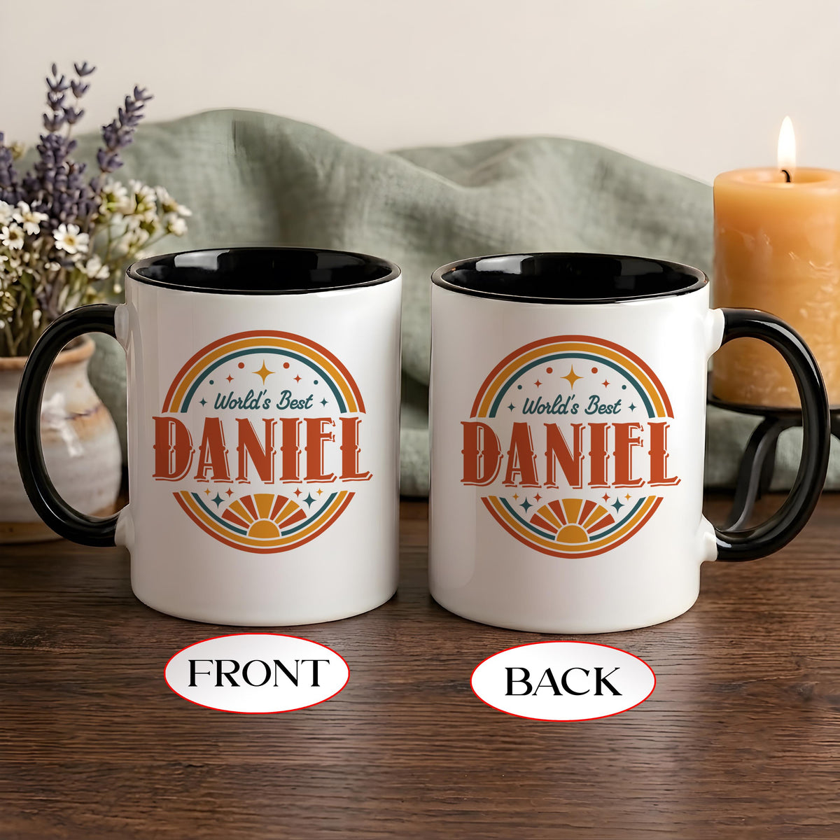 Custom Name Coffee Mug, Vintage Style Birthday Gift for Him (11oz or 15oz)