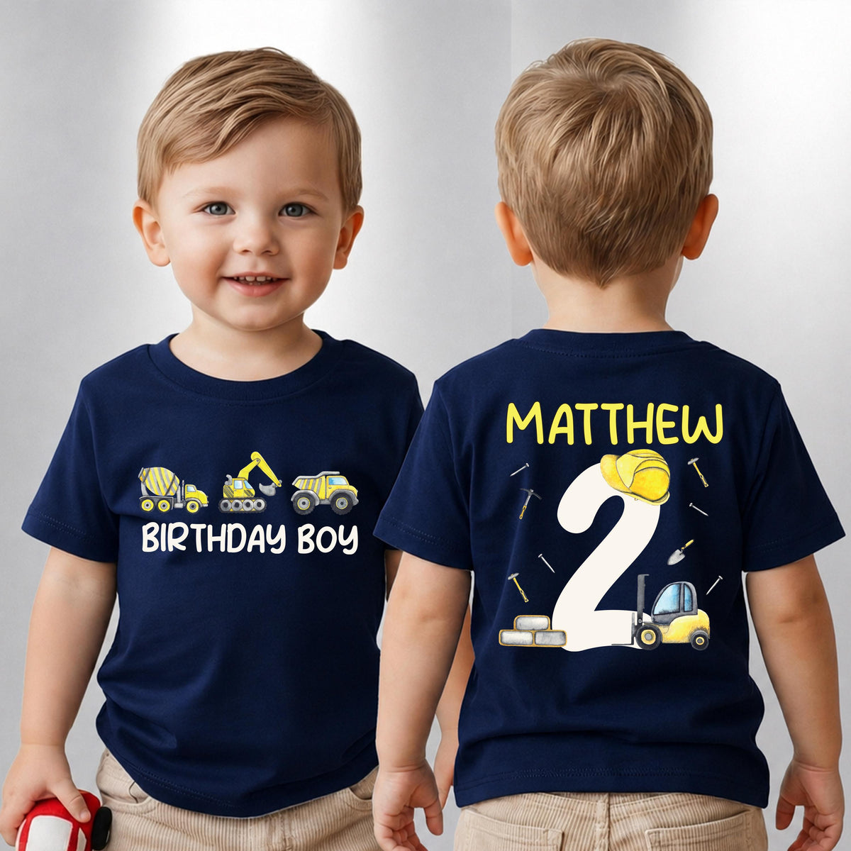 Personalized Construction Birthday Shirt