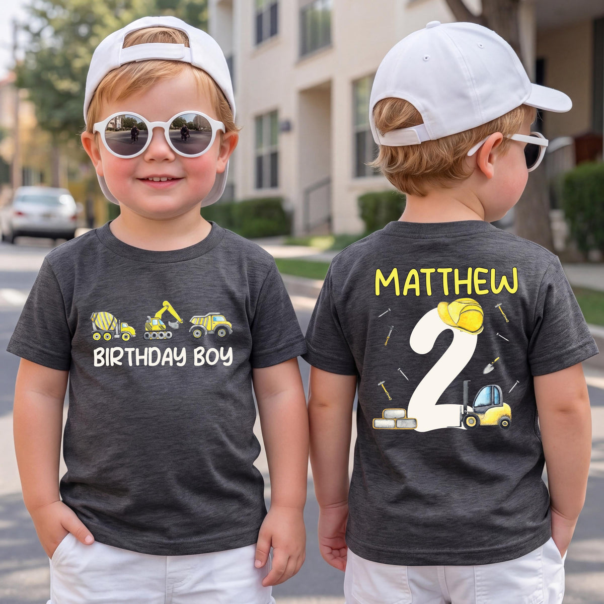 Personalized Construction Birthday Shirt