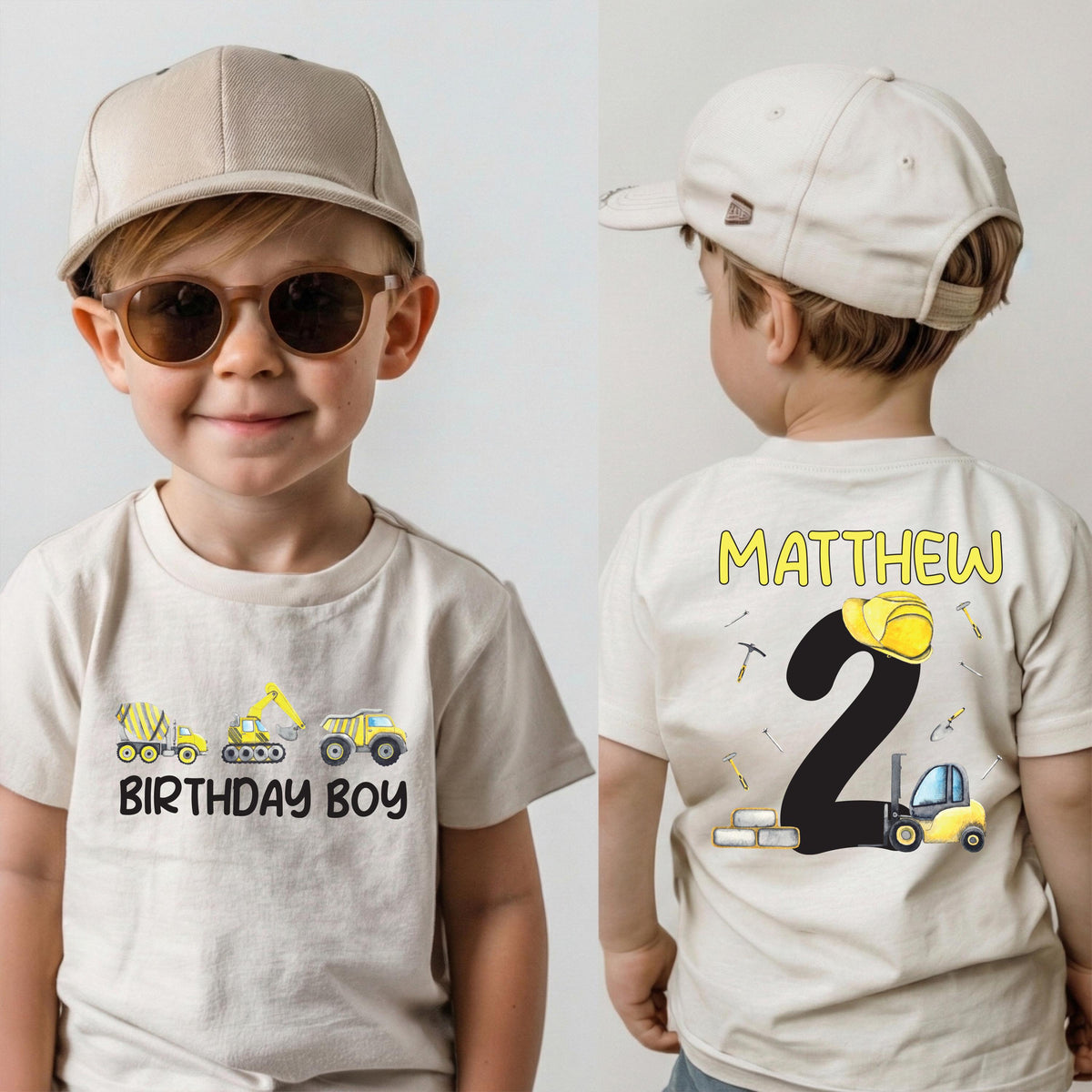 Personalized Construction Birthday Shirt