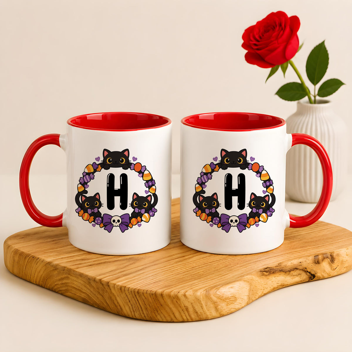 Personalized Halloween Initial Ceramic Mug