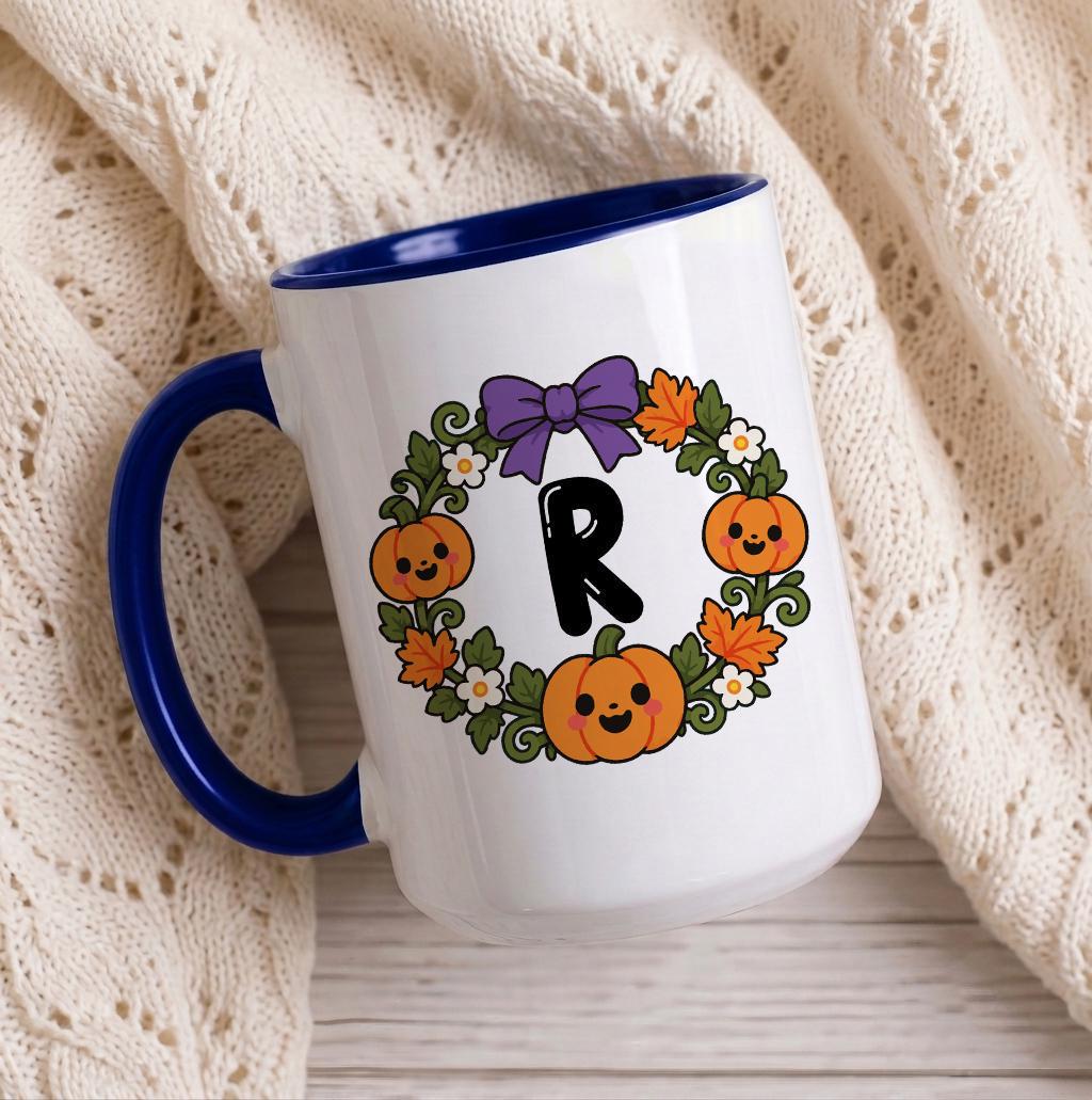 Personalized Halloween Initial Ceramic Mug