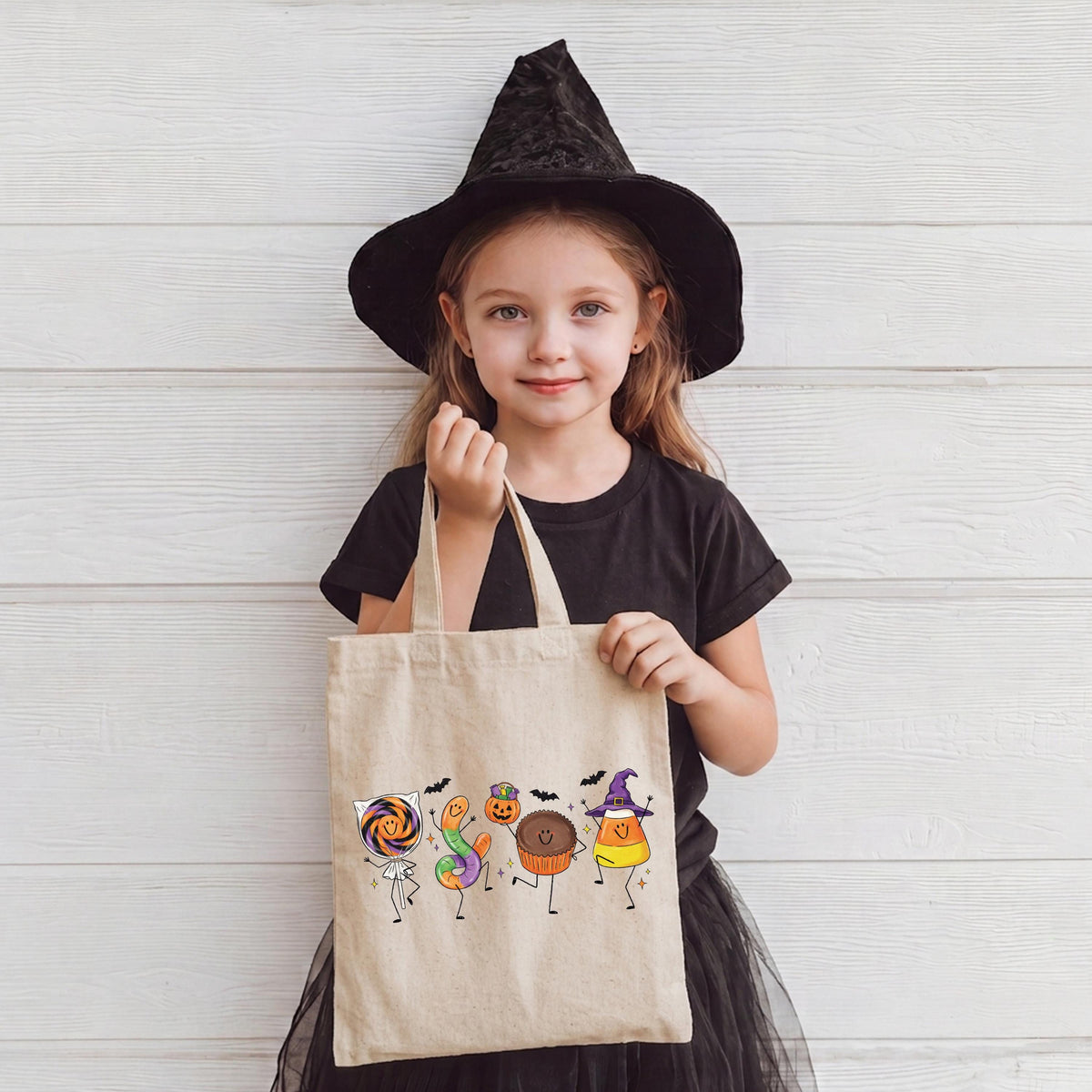 Halloween Candy Tote Bag, Halloween Kids Gift Tote, Trick or Treat Bags