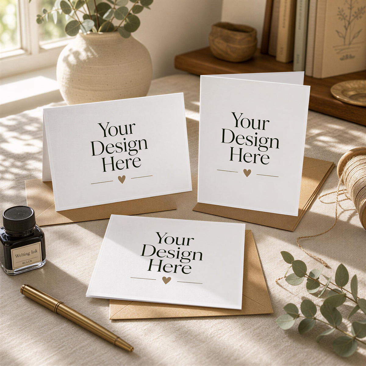 Custom Photo Greeting Cards, 5x7 or 5.25" Square, Personalized Design (Envelopes Included)