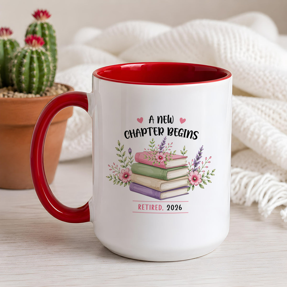 Personalized Retirement Mug, A New Chapter Begins Book Mug