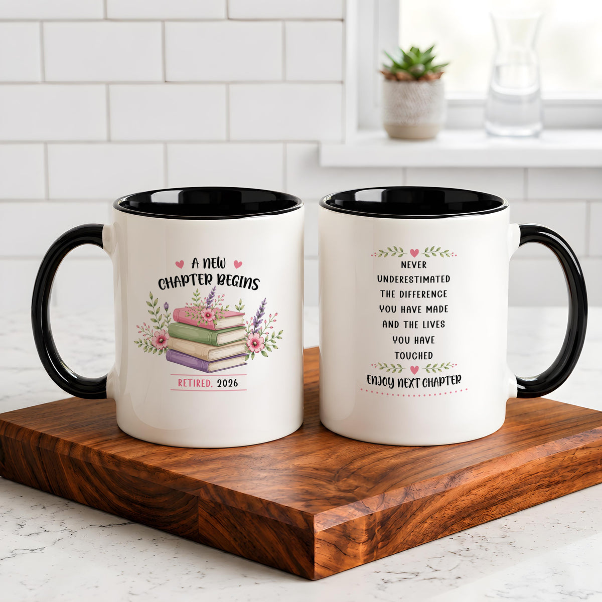 Personalized Retirement Mug, A New Chapter Begins Book Mug