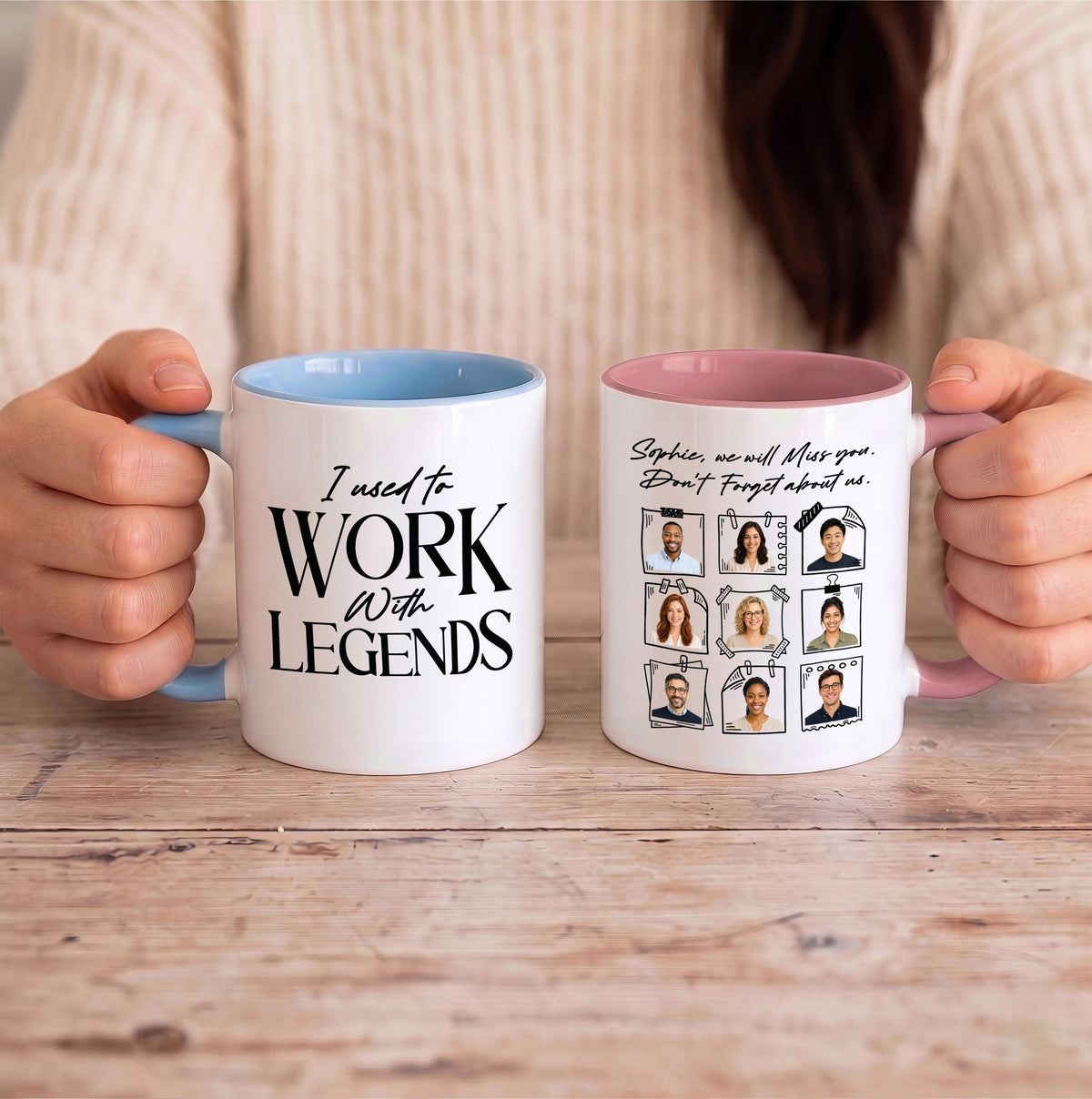 Custom Coworker Retirement Mug, Team Photo Gift, Ceramic Coffee Cup