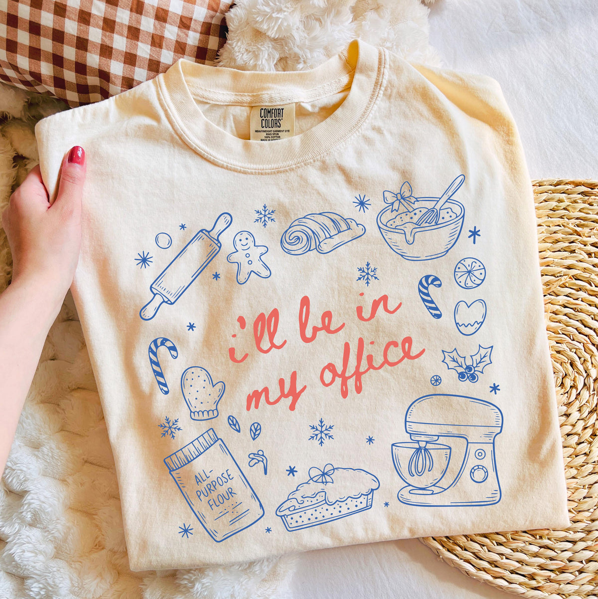 Christmas Baking Comfort Colors® T-Shirt, I'll be in My Office Xmas Tee, Baking Lover Mom Gift