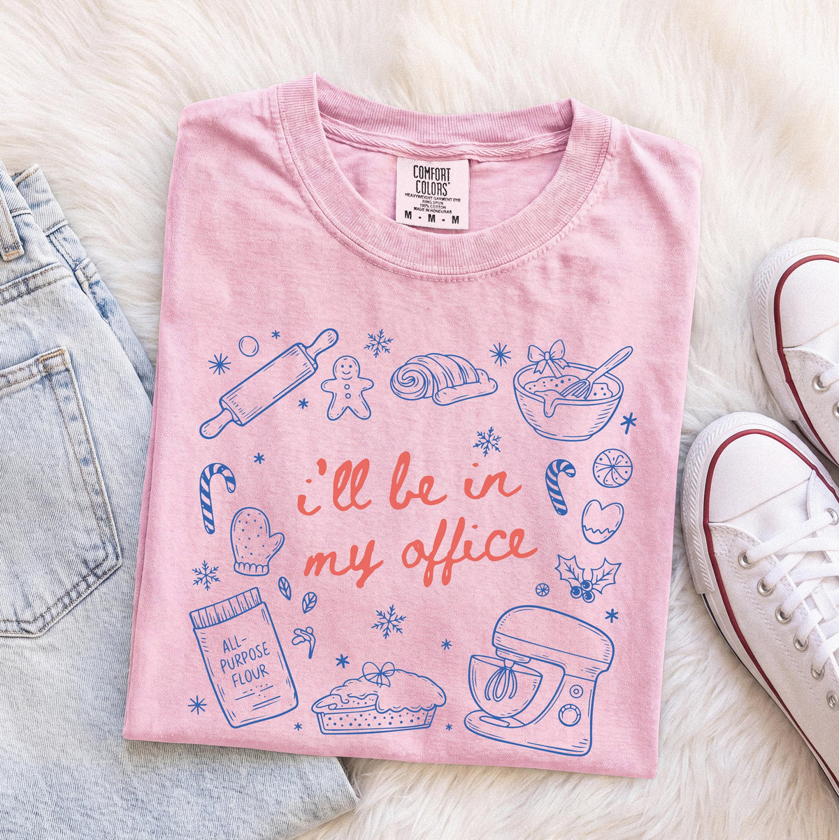 Christmas Baking Comfort Colors® T-Shirt, I'll be in My Office Xmas Tee, Baking Lover Mom Gift