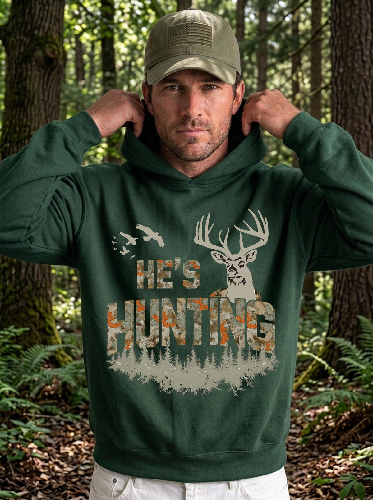 He is Hunting Hoodie, Hunting Season Sweatshirt, Hunter Gift Shirt