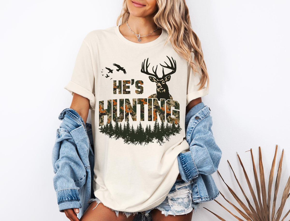 He is Hunting Hoodie, Hunting Season Sweatshirt, Hunter Gift Shirt