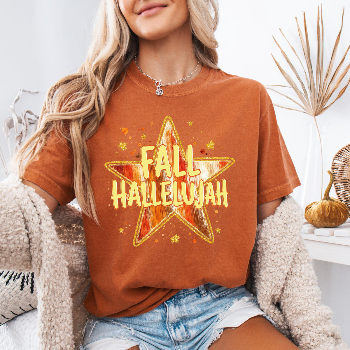 Fall Hallelujah Comfort Colors® Long Sleeve, Christian Fall Season T-Shirt, Autumn Lovers Gift Tee